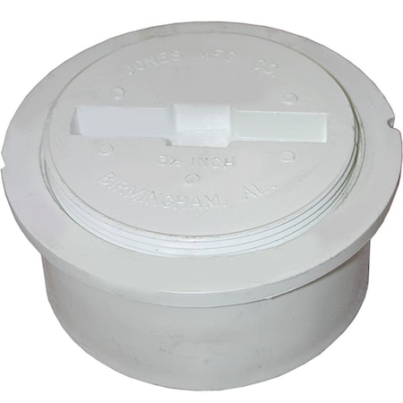 Jones Stephens 4in. PVC Hub Fit Cleanout with 3-1/2in. IPS Countersunk Plug C60009